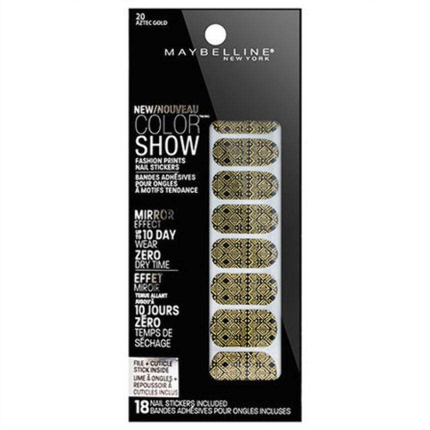 Maybelline Color Show Fashion Prints Nail Stickers - 20 Aztec Gold