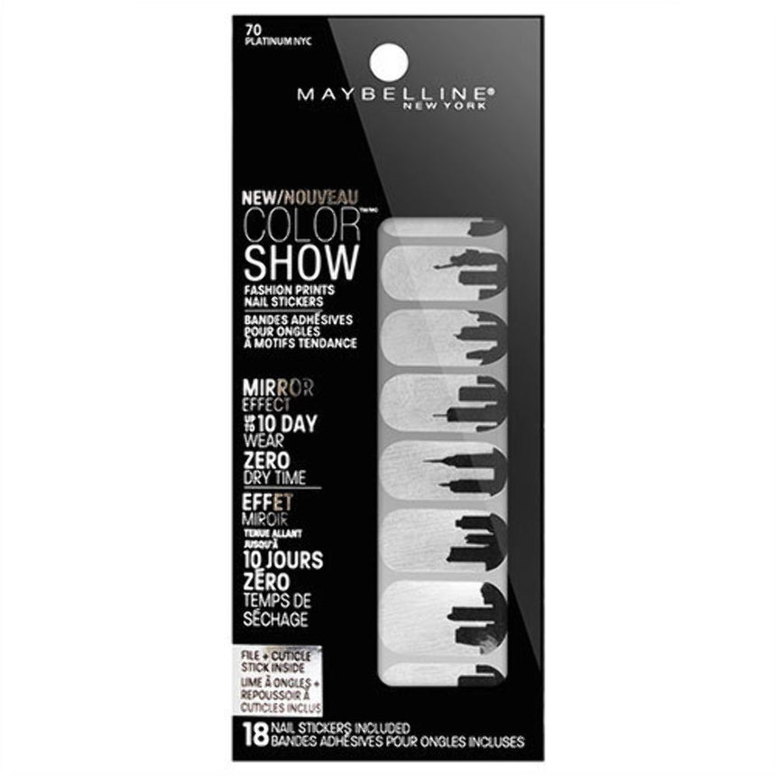 Maybelline Color Show Fashion Prints Nail Stickers - 70 Platinum NYC