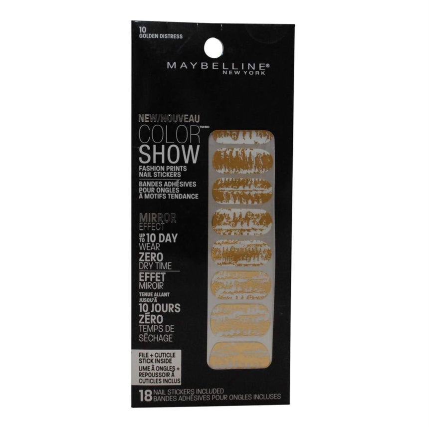 Maybelline Color Show Fashion Prints Nail Stickers - 10 Golden Distress