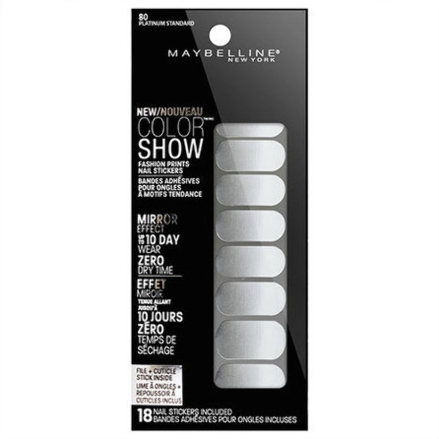 Maybelline Color Show Fashion Prints Nail Stickers - 80 Platinum Standard