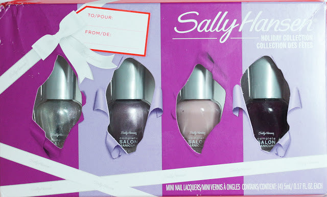 Sally Hansen Mini Nail Lacquers - Holiday Collection - Rags to Riches, Devil Wears Nada, A Perfect Tin, Gleame Supeme