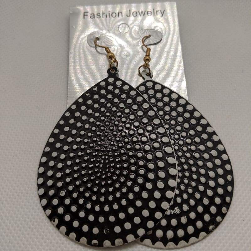 Fashion Jewelry - Teardrop Black and White Dot Earring-Nail Polish Life